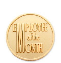 Employee of the Month Stock Lapel Pin with military clutch