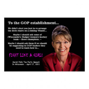 Sarah Palin - Fight Like A Girl Poster