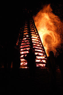 bonfire in Louisiana, USA