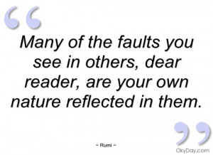 many of the faults you see in others rumi