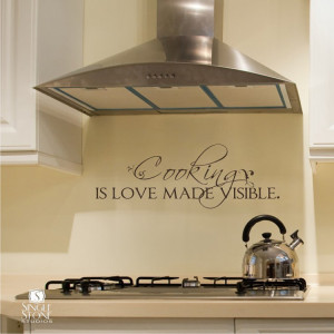 Wall Decal Quote Cooking is Love Made Visible - Vinyl Wall Stickers ...