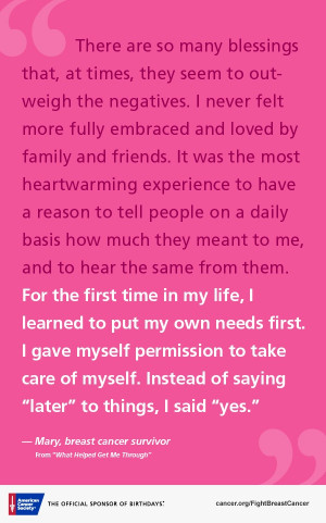 For many who are facing a breast cancer diagnosis, hearing from others ...