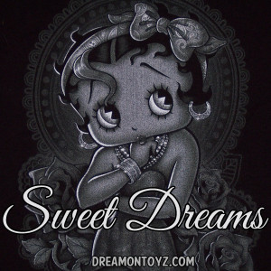 Sweet Dreams greyscale Betty Boop with bow in her hair ~ Cheers! with ...