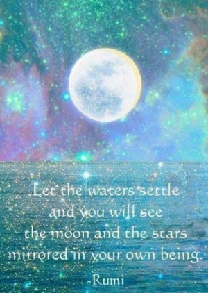 Let the waters settles and you will see the moon and the stars ...