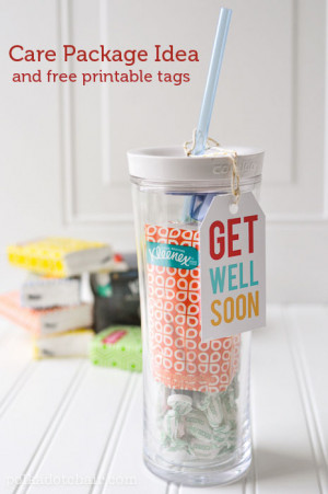 Get Well Soon Free Printables and Care Package Idea - CUTE!