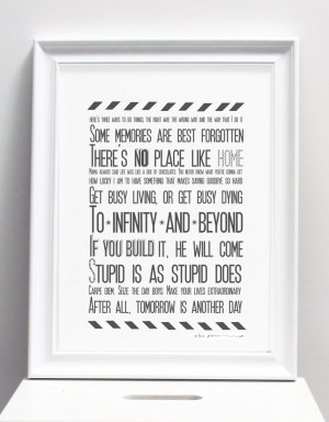 movie inspirational quotes karin akesson this print uses famous quotes ...
