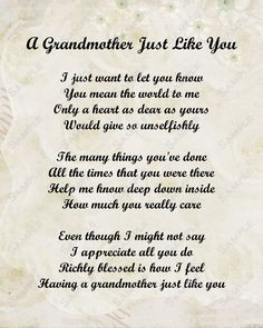 Grandmother Poem Love Poem INSTANT DOWNLOAD by queenofheartgifts, $8 ...