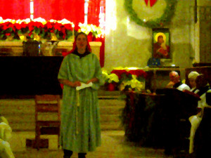 Reverend Jennifer, ChoirMaster Larry in Background