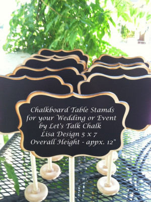 20 Blank Chalkboard Table Number Sign Stands Ready to Personalize diy ...