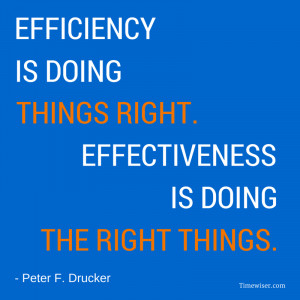 Efficiency is doing things right. Effectiveness is doing the right ...