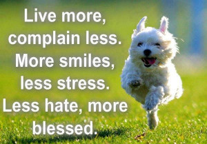 Live more, complain less, more Smiles, less stress | Good thoughts ...