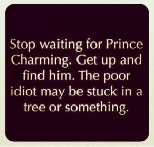 ... prince charming. Go find him. The idiot might be stuck or something