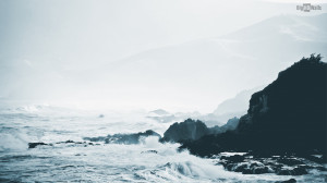 Rough sea. Waves crashing in the rocky coast. Click on image to ...