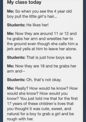 Feminist Elizabethan: Feminist Meme: When A Boy Pulls A Girl's Hair