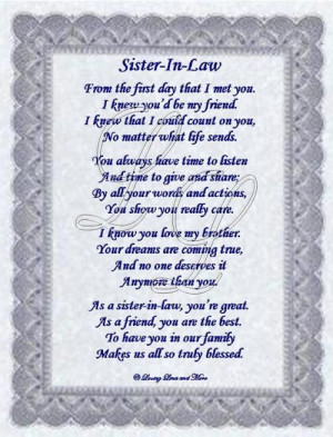 Sister-In-Law Poem Memories Tablet, Birthday Quotes For Niece, Poems ...