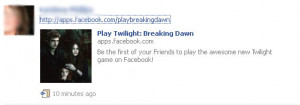 Facebook Friend Photo Album Seen Link Promoting Twilight