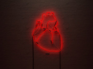 ... , gif, heart, indie, lights, neon, photography, red, proudpessimist
