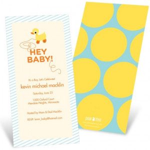 Rubber Ducky Baby Shower Invitations — Retro Rubber Duck Toy