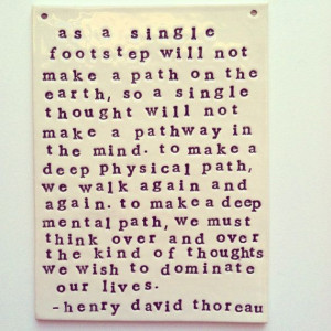 plaque henry david thoreau quote. MADE TO ORDER