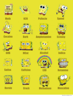 Spongebob on a bunch of different drugs