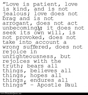 Apostle Paul on Love