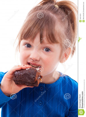 Child Eating Birthday Cake