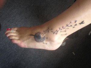 Dandelion Foot Ankle Tattoo