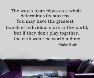 Vinyl Wall Lettering Words Sport Quote Babe Ruth TEAM
