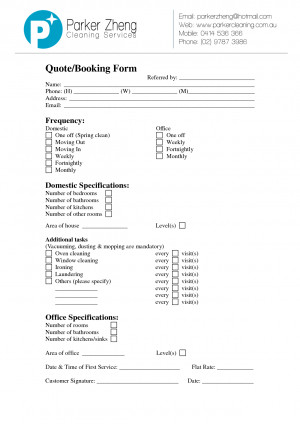 Cleaning Service Quote Template