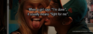Fight For Me Love Quote With A Sweet Couple Background Facebook Cover