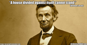 Inspirational quote by Abraham Lincoln on unity