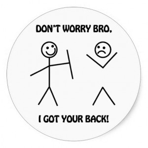 Got Your Back - Funny Stick Figures Sticker