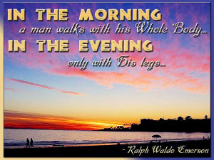 ... Man Walks Wiht His Whole Body In The Evening Only With His Legs