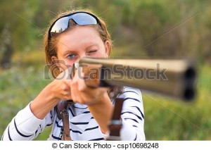 Girl Shooting Gun Clipart