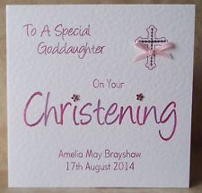 ... Personalised Christening Card Grandchild Godchild Niece Nephew Etc