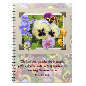 Pansy Arrangement ~ Note Book with Quote
