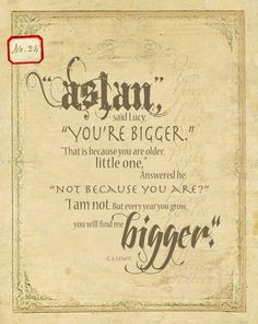 ... Art Print, C.S. Lewis Typography, Quote Art, Chronicles of Narnia