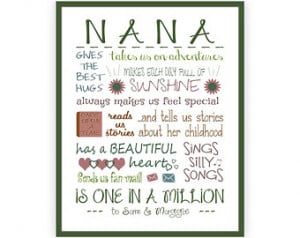 Nana Grandma Quotes Mother's day gift for grandma,