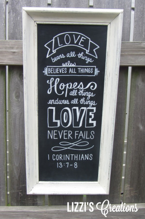 ... few faux chalkboards with bible verses written in chalkboard lettering