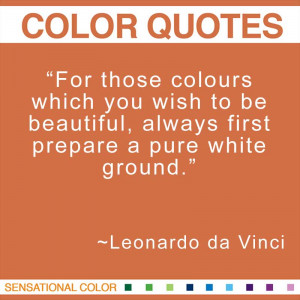 Color Quotes By Leonardo da Vinci