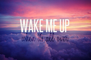 Wake me up when its all over