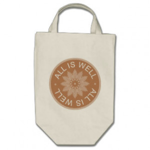 Word Quotes All Is Well Inspirational Bags