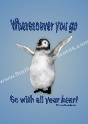 Happiness Penguin Inspirational Quote Printable Digital File Card