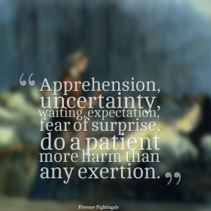 Apprehension, uncertainty, waiting, expectation, fear of surprise, do ...