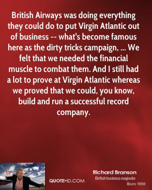 British Airways was doing everything they could do to put Virgin ...