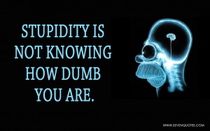 Stupidity is not knowing how dumb you are.