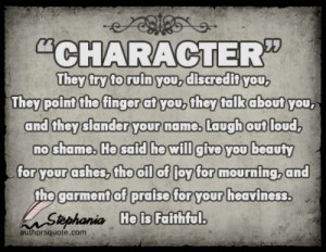 They try to ruin you, discredit you, They point the finger at you ...