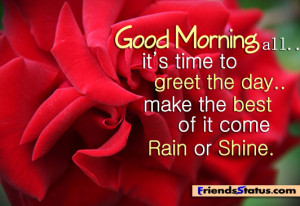 Fb morning status – Time to greet the day