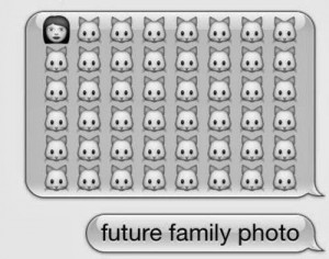Future family photo of a cat lady