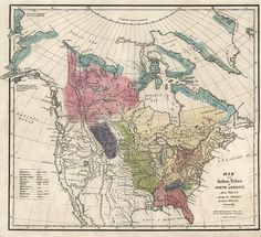 Antique Map of Indian Tribes of North America (1836) by Albert ...